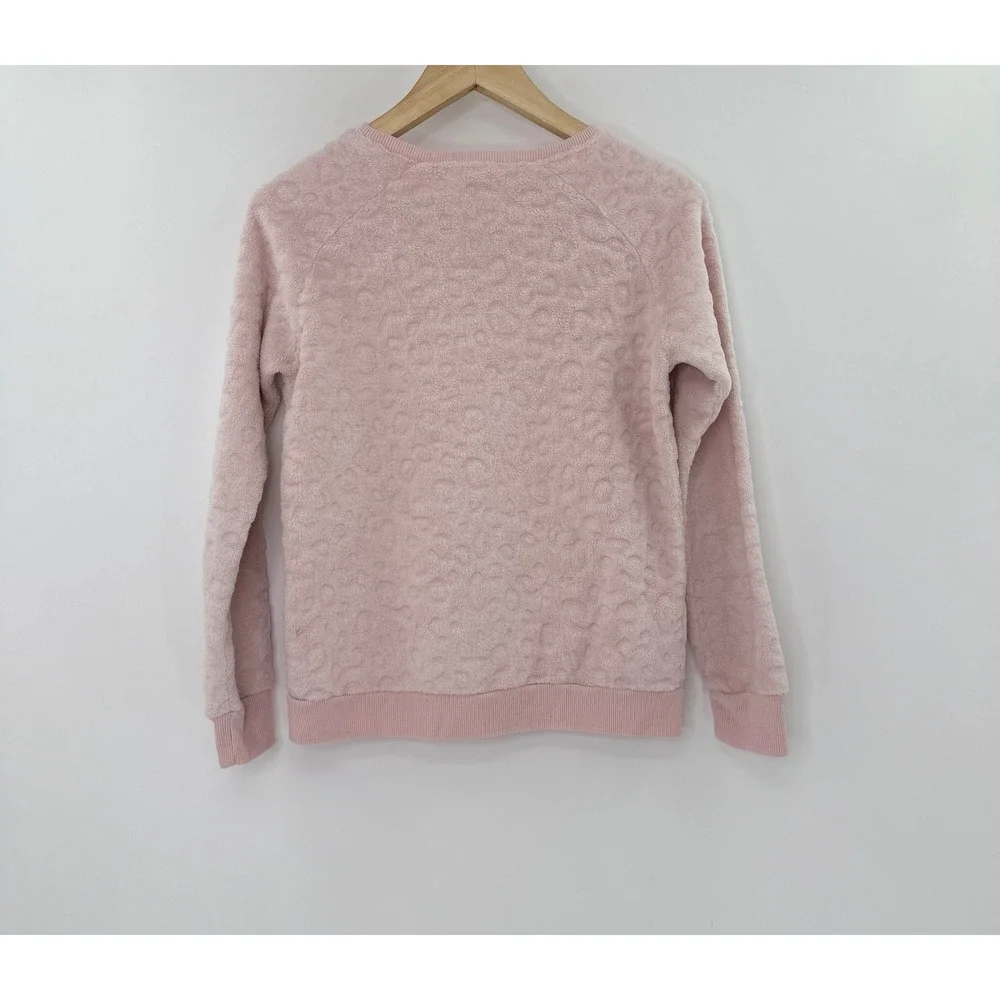 BCBGIRLS Pink Plush Fuzzy Pullover Sweatshirt‎ with Pocket - Size L (14/16)
